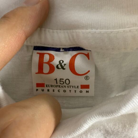 VTG 1994 B&C European comic graphic white tshirt mens Medium - Picture 5 of 7